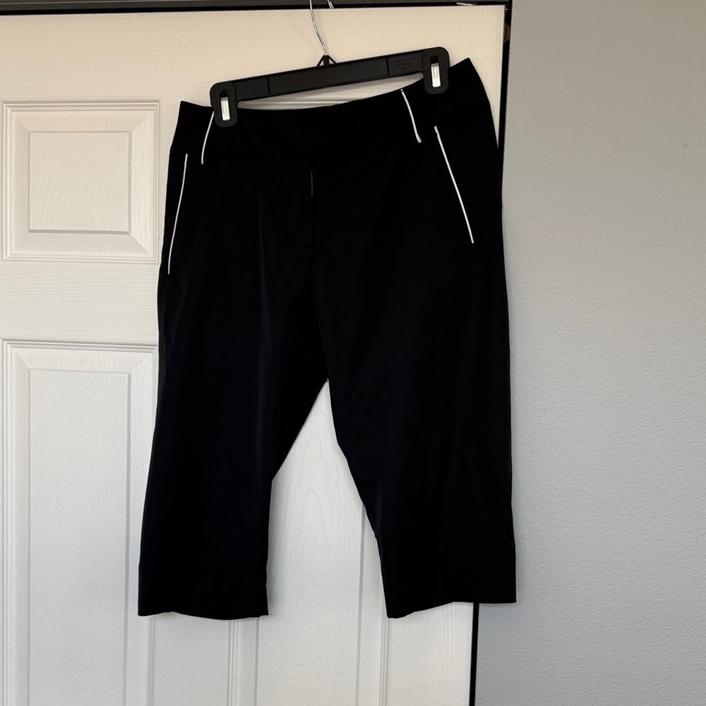 adidas Black Climalite Athletic Pants with White Polka Lining